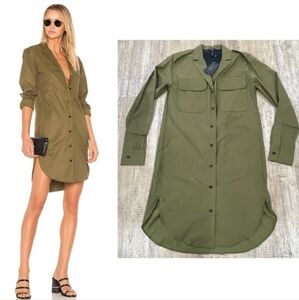 NWT Rag & Bone Mason Shirt Dress Olive L